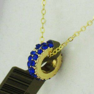 GEMSTONE 0.64 Cts BLUE SAPPHIRE SLIDE PENDANT SILVER PLATED
